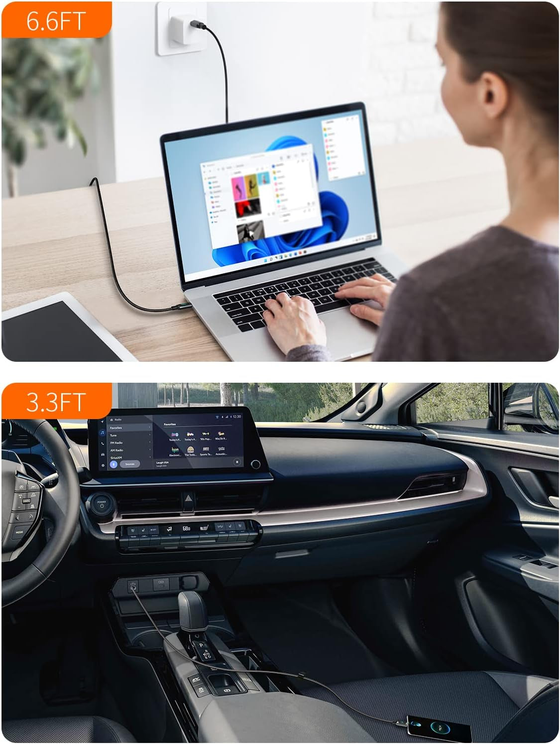 3.3FT USB C to USB C Cable 2-Pack PD 100W with LED Display, Durable USB C Cable Braided with Display for Ipad Air, Pro, Macbook Pro, Galaxy S23 Pixel Steam Deck PS5 1M Black