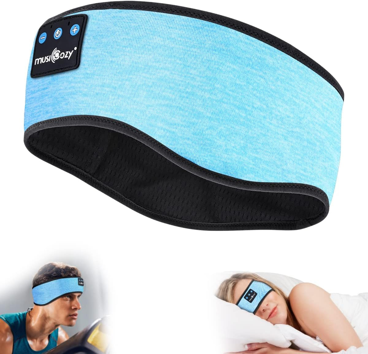 Bluetooth Headband Sports Sleep Headphones, Wireless Music Sleeping Headphones Sleep Eye Mask Earbuds IPX6 Waterproof for Side Sleepers Workout Running Insomnia Yoga Office