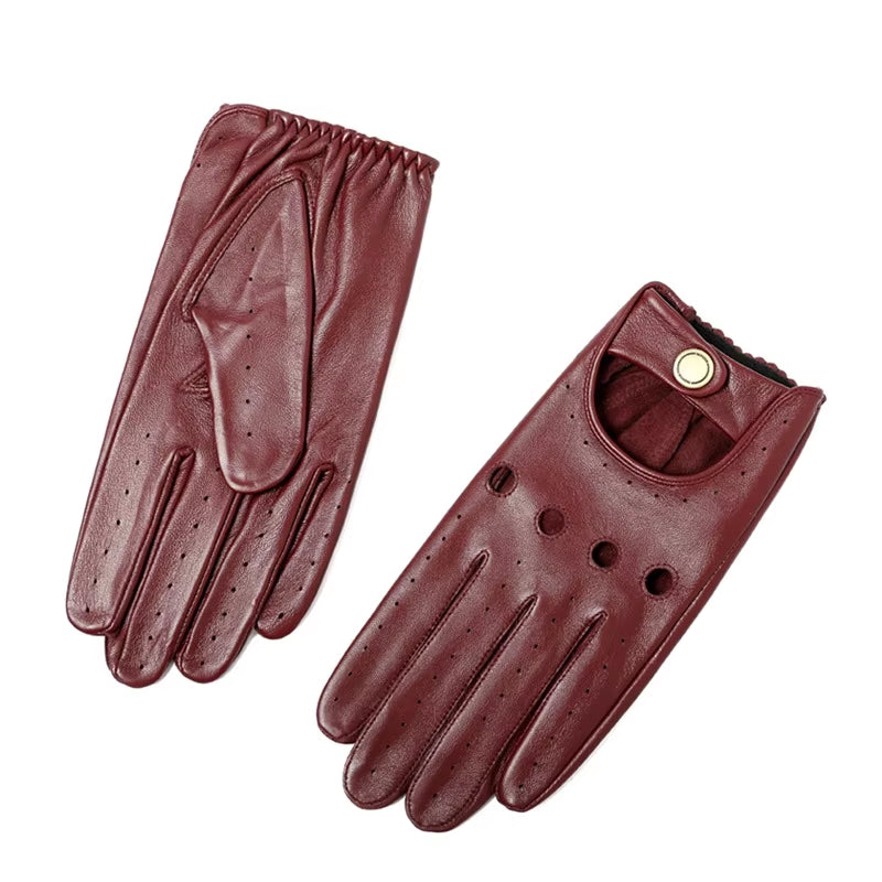 High Quality Men Genuine Leather Gloves Ventilation Slip-Resistant Harley Outdoor Cycling Driving Motorcycle Sheepskin Gloves
