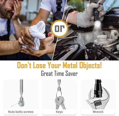 LED Telescoping Magnet Pickup Tool Set with Lights: Unique Men Gifts Christmas Gift Stocking Stuffers Birthday Gadgets for Mechanic Handyman Father Husband Boyfriend Her Car Garage