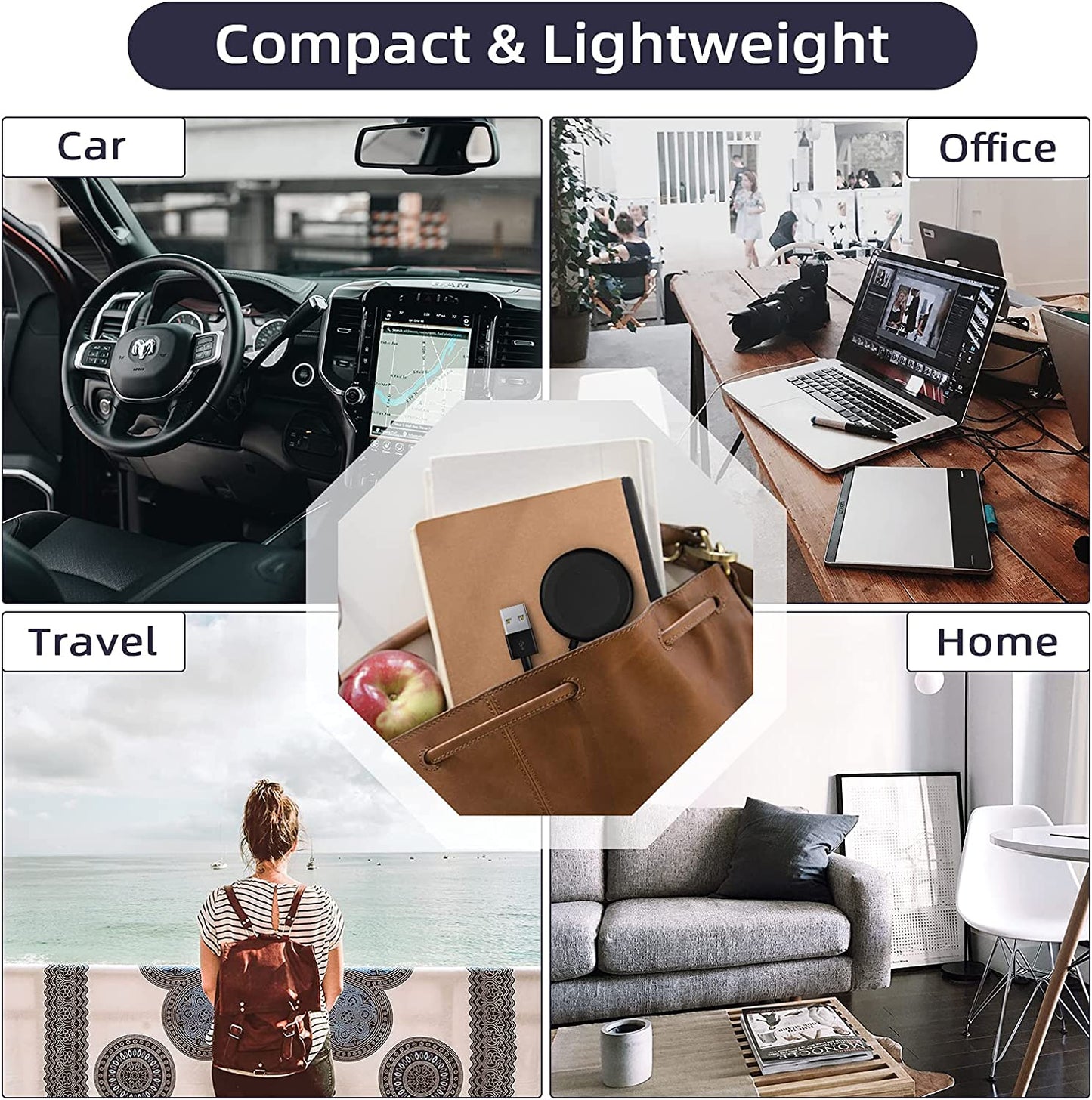 Watch Charger Compatible with Samsung Galaxy Watch, Portable Charging Dock for Galaxy Watch 6/6 Classic/5/5 Pro/4/3/Active2/1,Gear Sport/S3, 3.3Ft