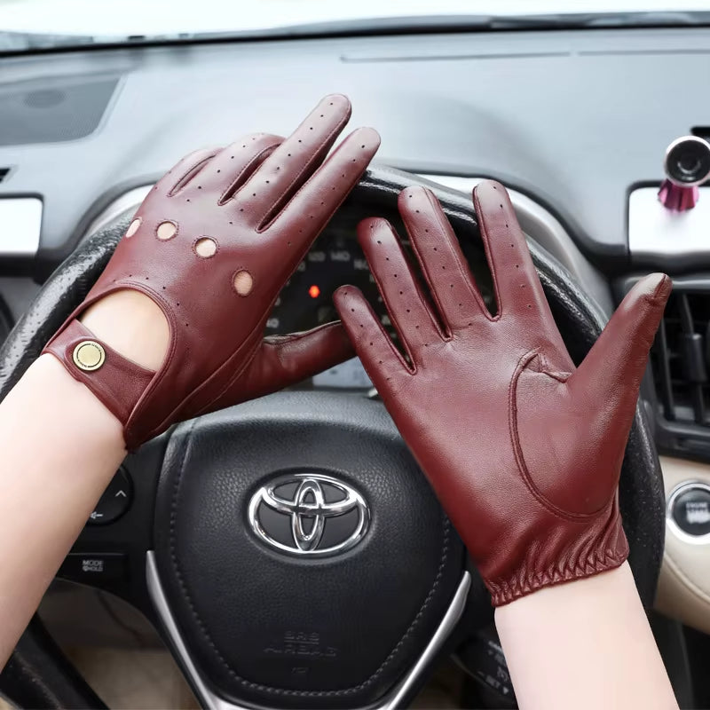 High Quality Men Genuine Leather Gloves Ventilation Slip-Resistant Harley Outdoor Cycling Driving Motorcycle Sheepskin Gloves