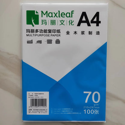 100Pcs/Lot A4 White Printer Paper Office Suppliesdraft Multi-Purpose Business Printing Information Draft Wood Pulp Copy Papers