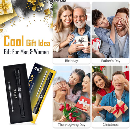 LED Telescoping Magnet Pickup Tool Set with Lights: Unique Men Gifts Christmas Gift Stocking Stuffers Birthday Gadgets for Mechanic Handyman Father Husband Boyfriend Her Car Garage